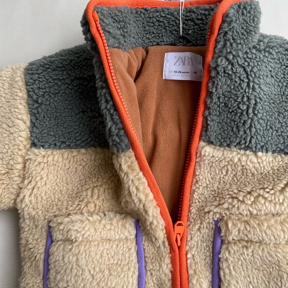 Zara Kids Faux Shearling Jacket 12-18 month and 18-24 months - Picture 16 of 16
